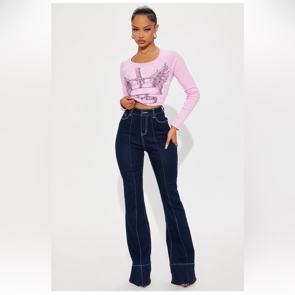 Fashion Nova Dark Flare Jeans